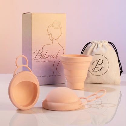 Pack de 2 discos menstruales tallas S-L con tirador largo ajustable